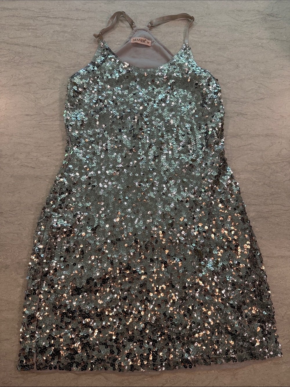 Sequin Mini Dress - Silver Sparkle